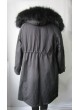 Winter Parka Coat Jacket with Hood Black Finn Raccoon Fur Trim Women's